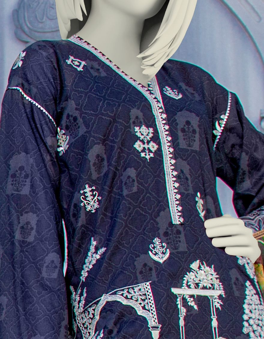 BLACK LAWN 3PC UNSTITCHED | JLAWN-S-US-21-709 GULRUKH - Image 2