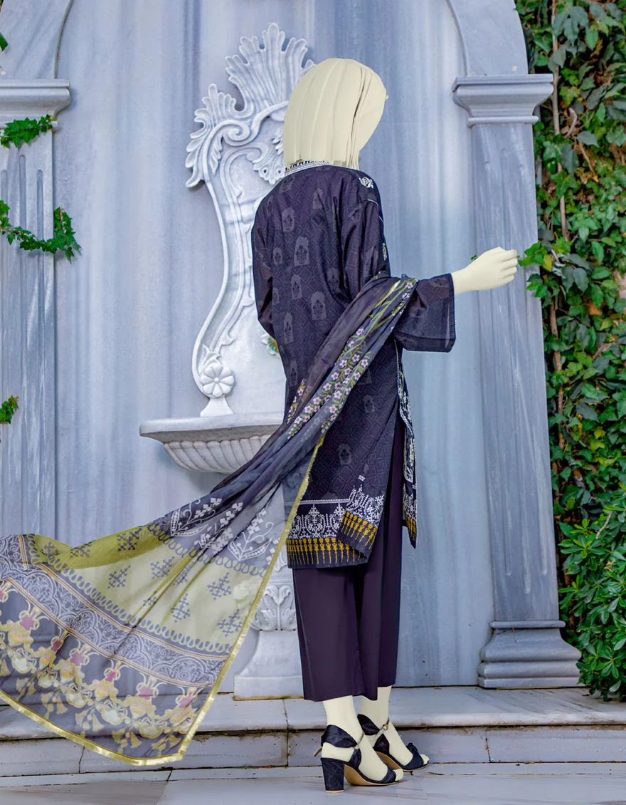 BLACK LAWN 3PC UNSTITCHED | JLAWN-S-US-21-709 GULRUKH - Image 3