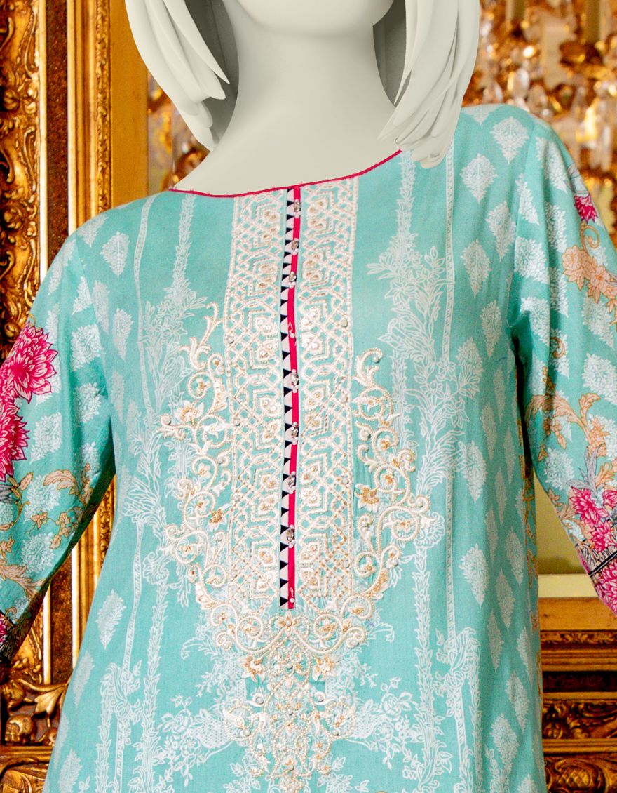 FEROZI LAWN 3PC UNSTITCHED | JLAWN-S-US-21-733 PASTEL HAZE - Image 2