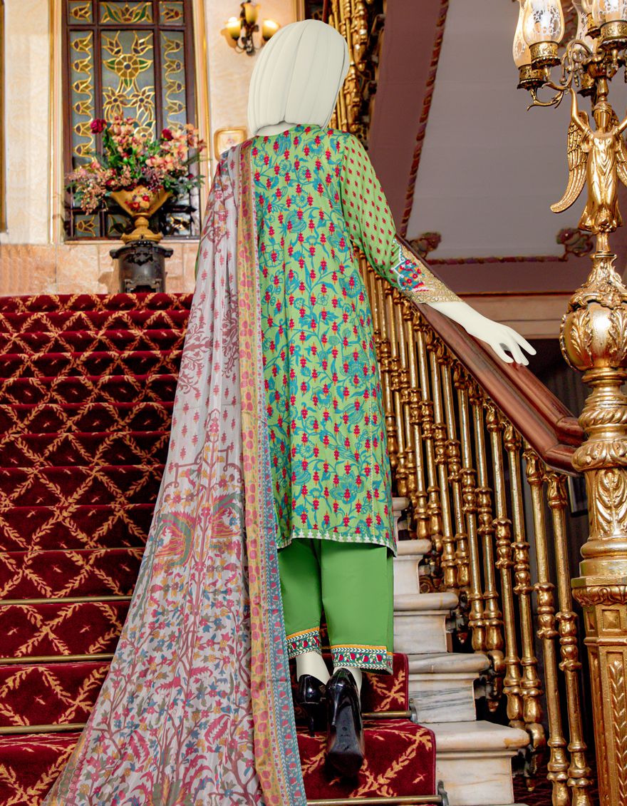 GREEN LAWN 3PC UNSTITCHED | JLAWN-S-US-21-750 MARDAKAN - Image 3