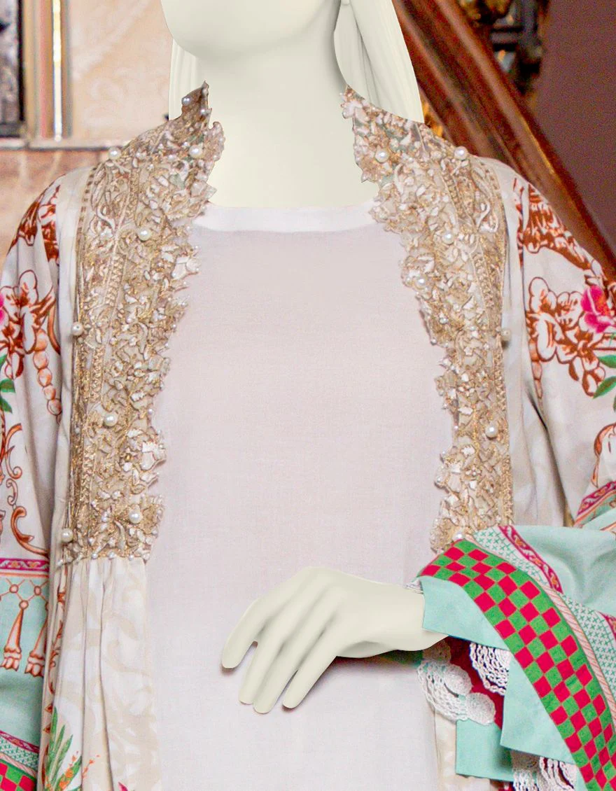 BEIGE LAWN 3PC UNSTITCHED | JLAWN-S-US-21-751 ESSENTIAL - Image 2
