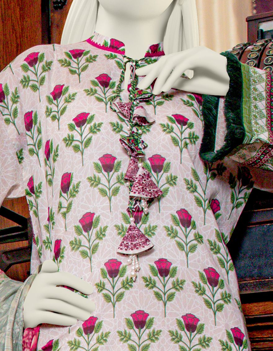 MULTICOLOR LAWN 3PC UNSTITCHED | JLAWN-S-US-21-753 SCARLET - Image 2