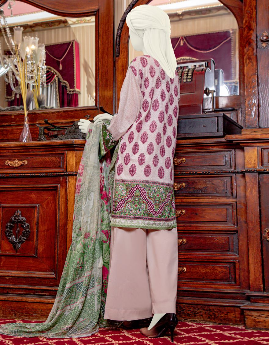 MULTICOLOR LAWN 3PC UNSTITCHED | JLAWN-S-US-21-753 SCARLET - Image 3