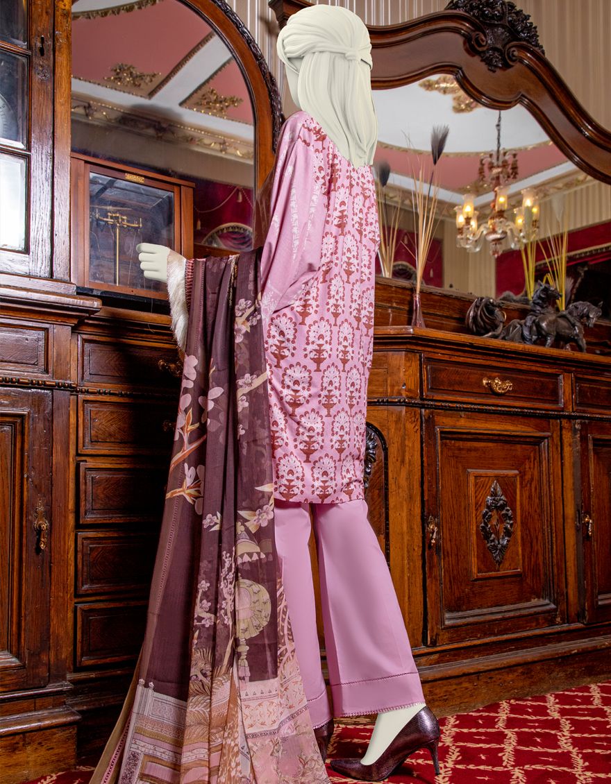 TEA PINK LAWN 3PC UNSTITCHED | JLAWN-S-US-21-761/A HAVEN - Image 3