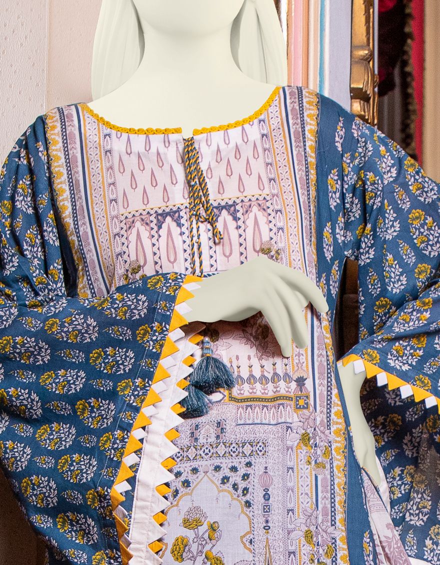 GREY-BLUE LAWN 3PC UNSTITCHED | JLAWN-S-US-21-762/A ELARA - Image 2