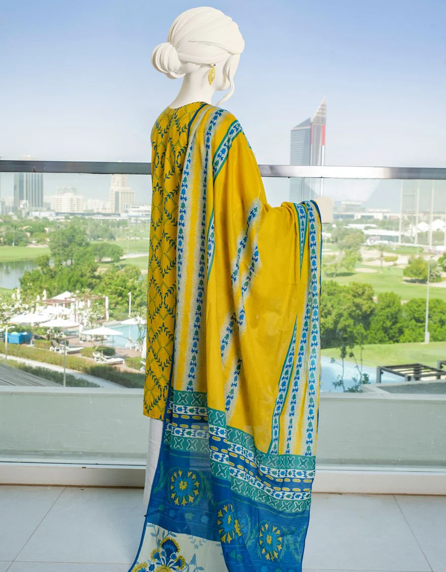 YELLOW LAWN 3PC STITCHED | JLAWN-S-US-22-006/S MALWA-1-22 - Image 2
