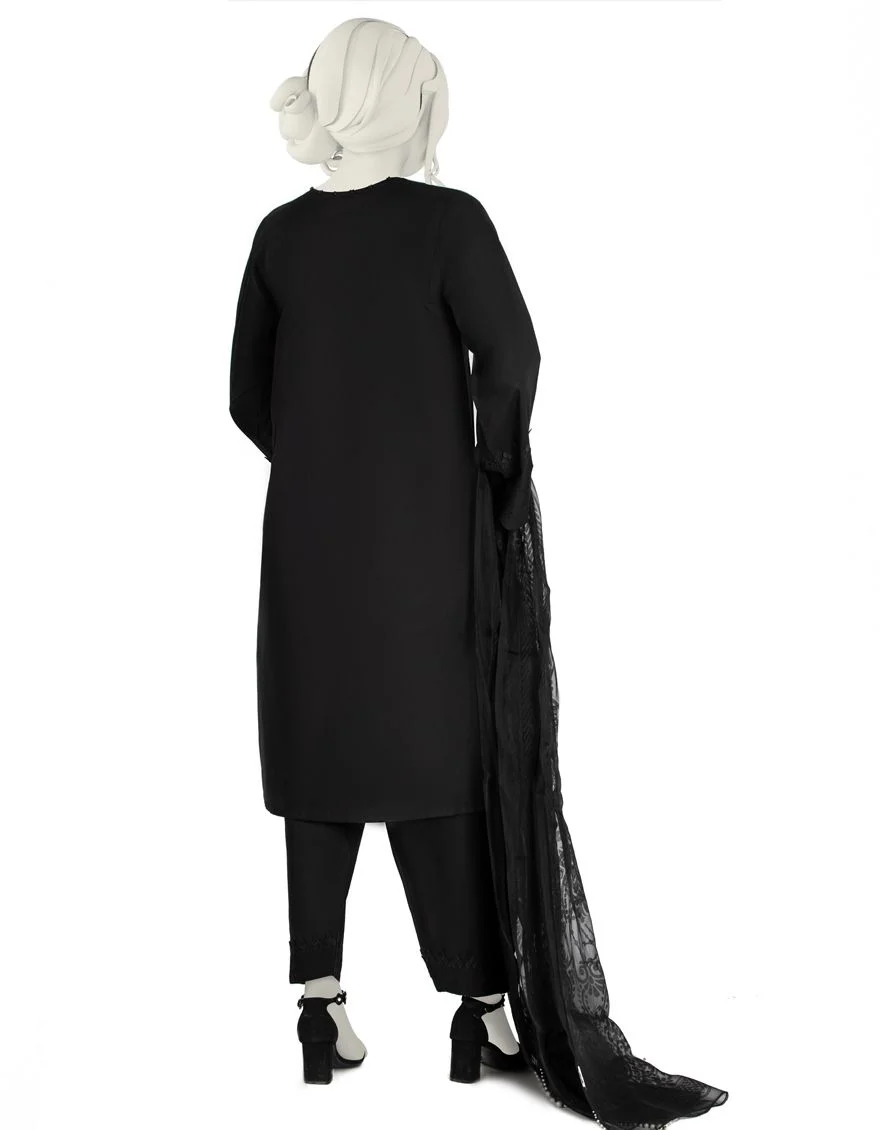 BLACK 3PC STITCHED | JLAWN-S-US-22-008/S CORN FLOWER - Image 2