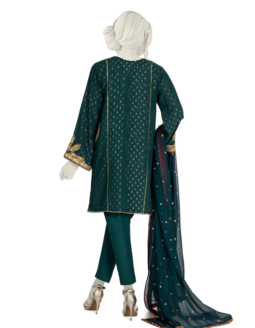 GREEN JACQUARD 3PC STITCHED | JLAWN-S-US-22-016/S TREE - Image 3