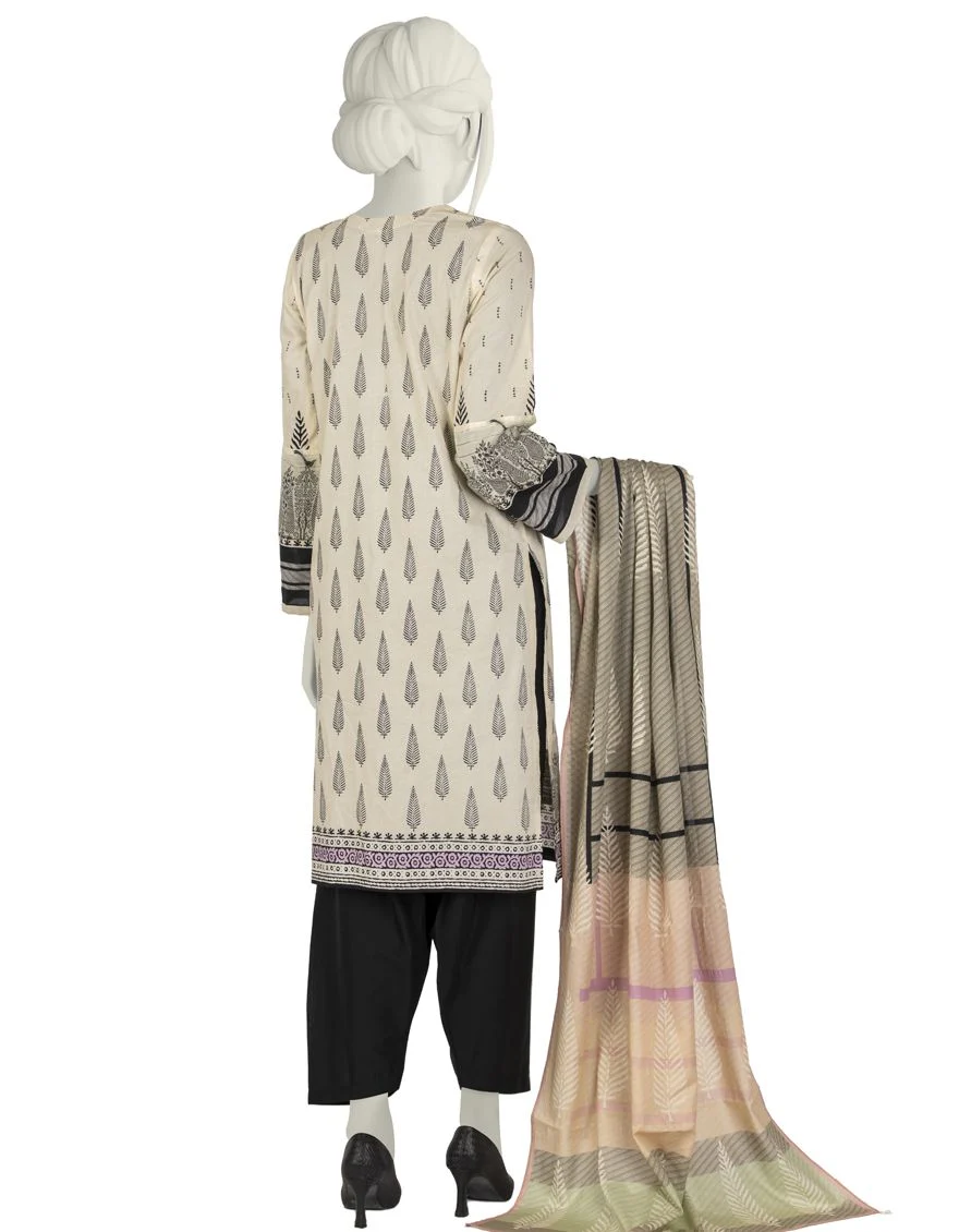 OFF WHITE LAWN 3PC STITCHED | JLAWN-S-US-22-018/S QUARTZ - Image 2