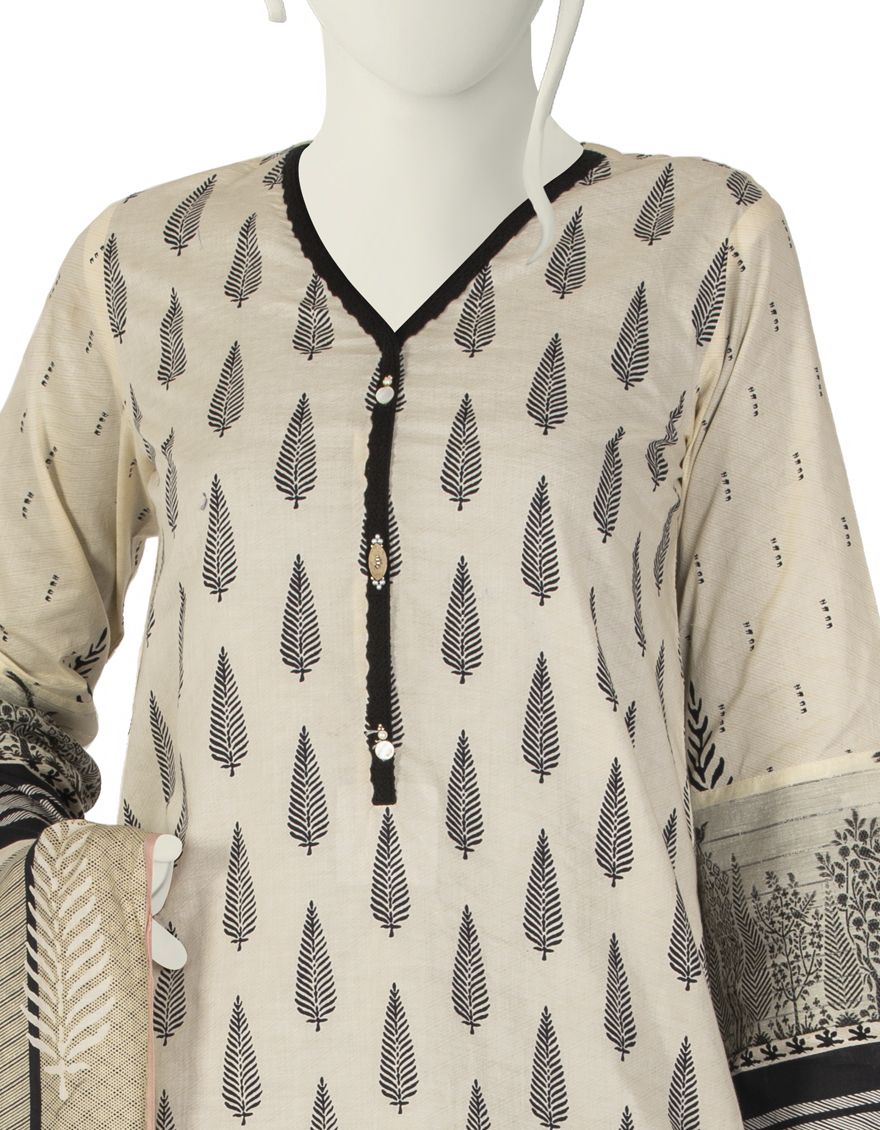 OFF WHITE LAWN 3PC STITCHED | JLAWN-S-US-22-018/S QUARTZ - Image 3
