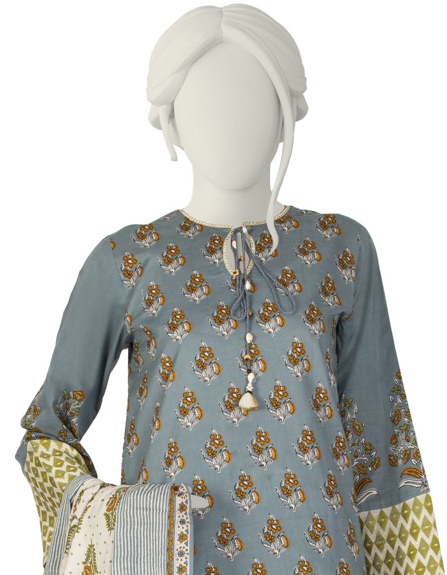 GREY LAWN 3PC STITCHED | JLAWN-S-US-22-019/S FLECK - Image 2