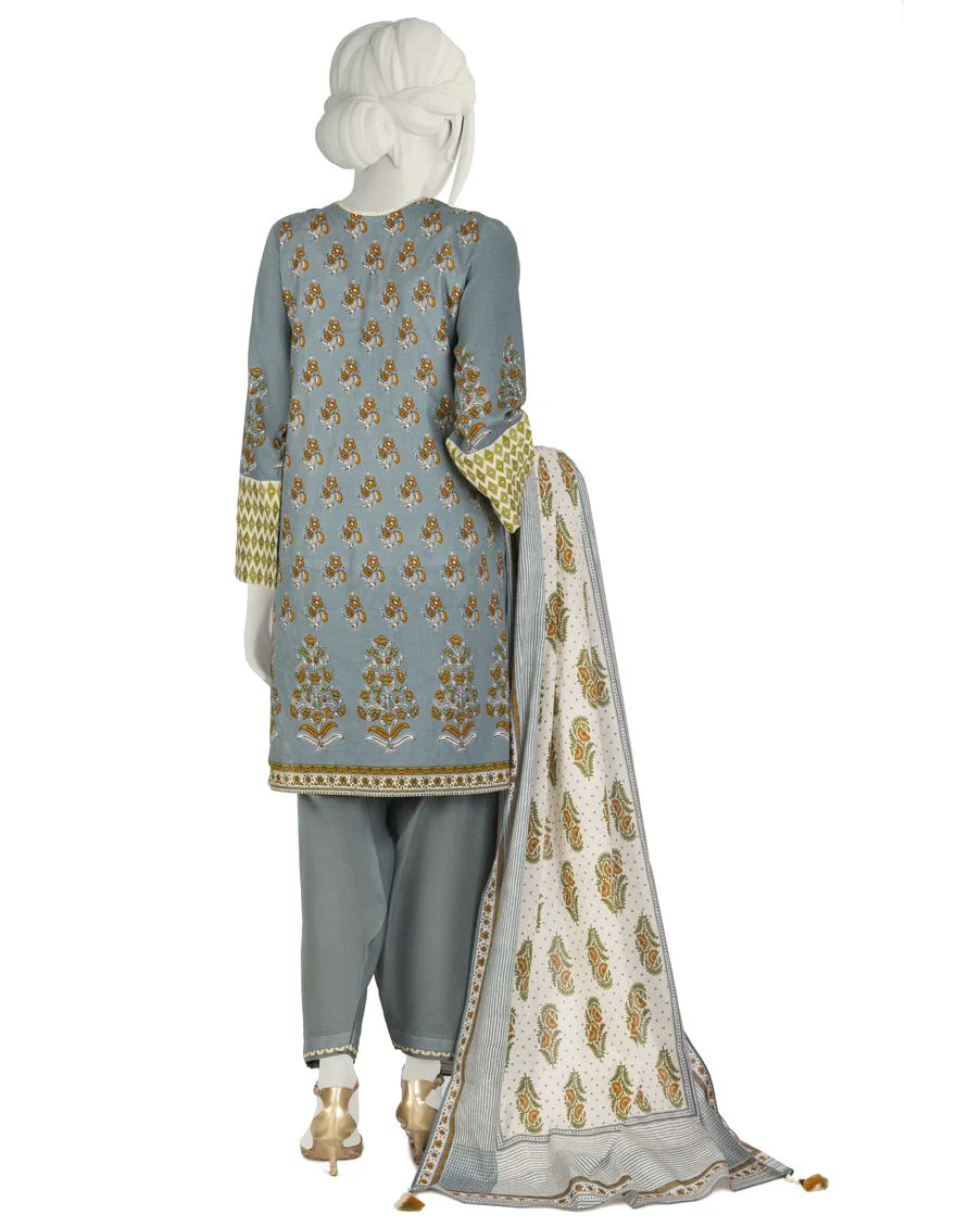 GREY LAWN 3PC STITCHED | JLAWN-S-US-22-019/S FLECK - Image 3