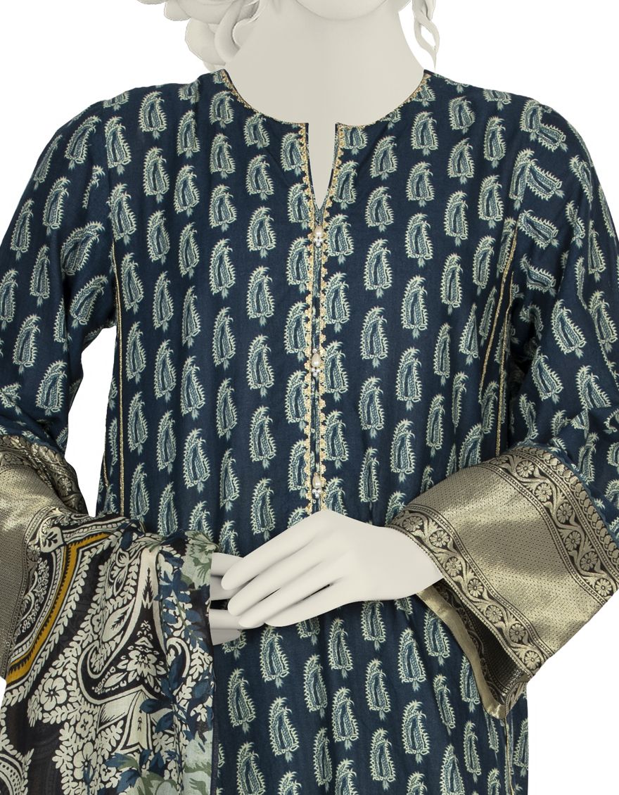 BLUE LAWN 3PC STITCHED | JLAWN-S-US-22-020/S ASAHI - Image 3