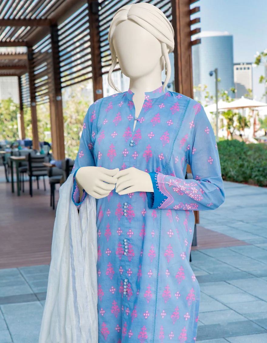 BLUE LAWN 3PC UNSTITCHED | JLAWN-S-US-22-022 TESSA - Image 2