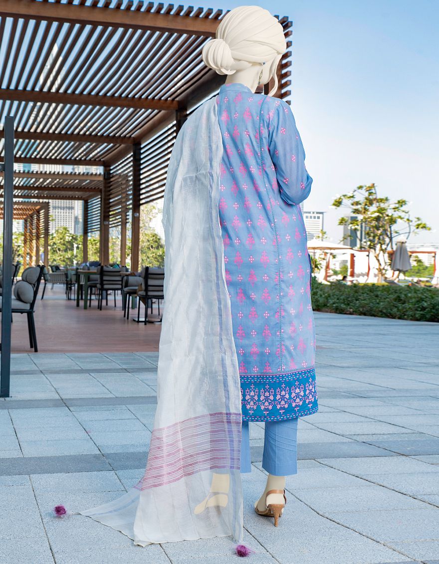 BLUE LAWN 3PC UNSTITCHED | JLAWN-S-US-22-022 TESSA - Image 3