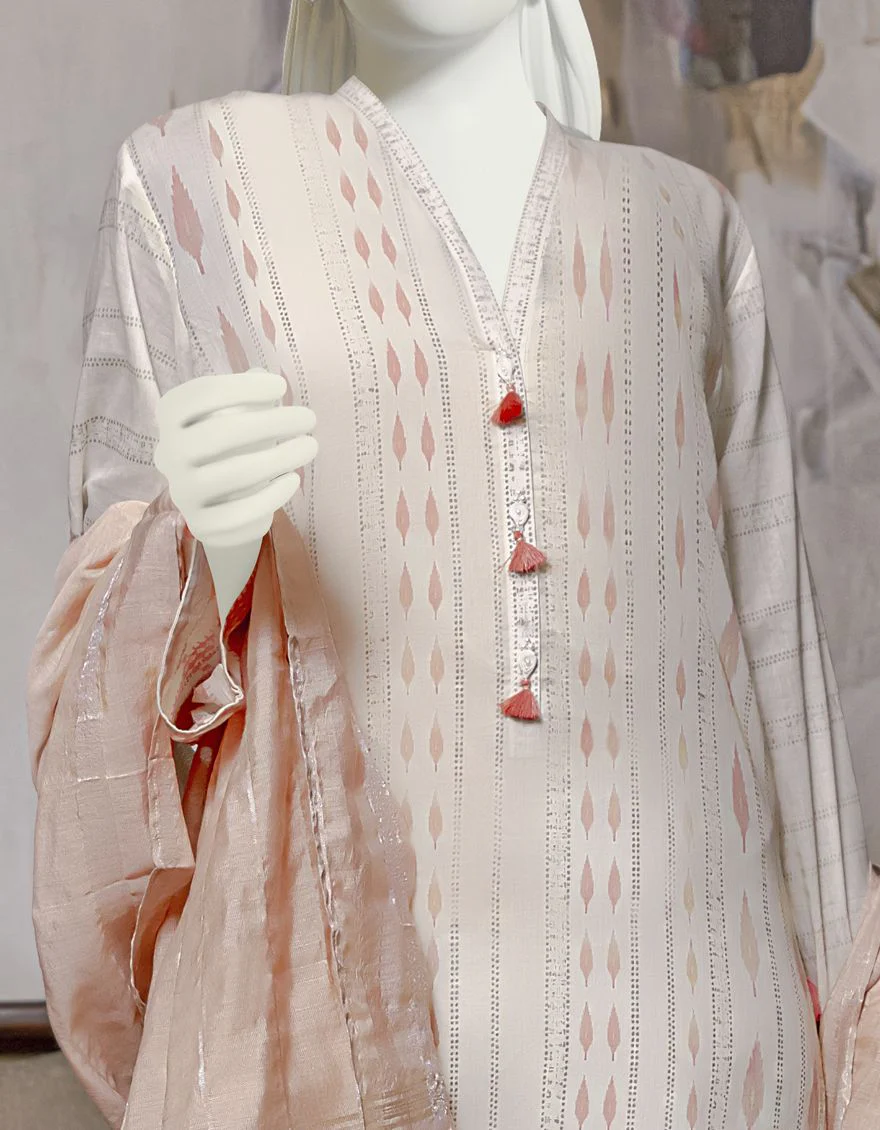 OFF WHITE LAWN 3PC STITCHED | JLAWN-S-US-22-023/S MARBLE - Image 3