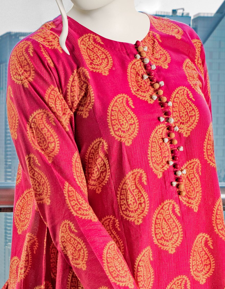 RED LAWN 3PC UNSTITCHED | JLAWN-S-US-22-028 ITSUKI - Image 2