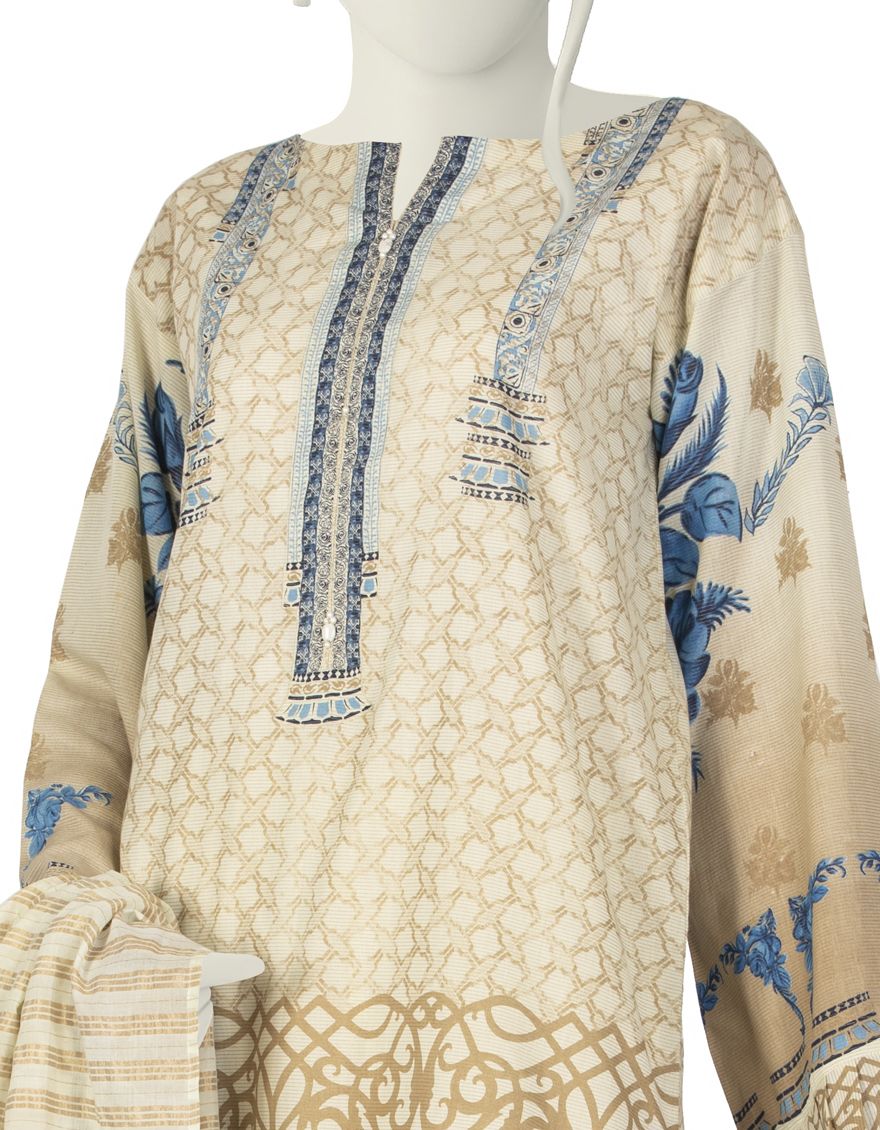 OFF WHITE LAWN 3PC STITCHED | JLAWN-S-US-22-029/S CANSU - Image 3