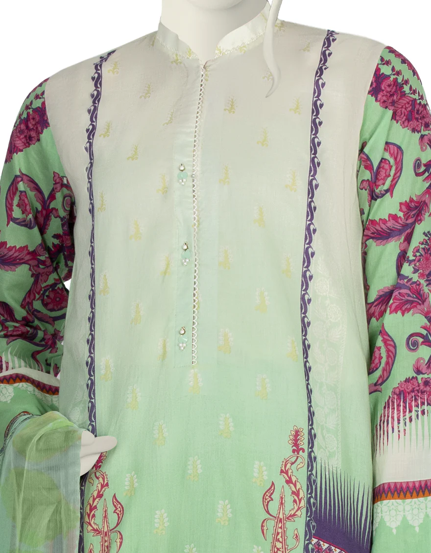 GREEN LAWN 3PC UNSTITCHED | JLAWN-S-US-22-032 FINE PINE - Image 2