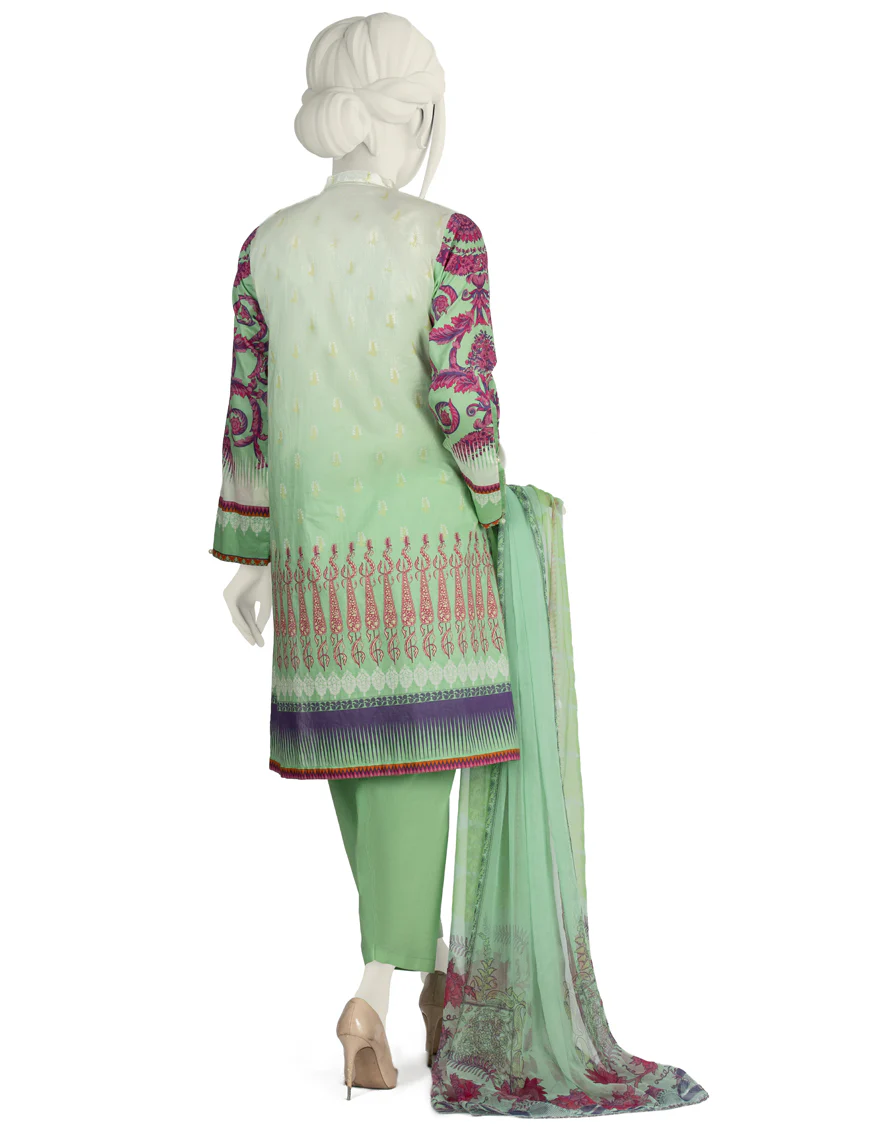 GREEN LAWN 3PC UNSTITCHED | JLAWN-S-US-22-032 FINE PINE - Image 3