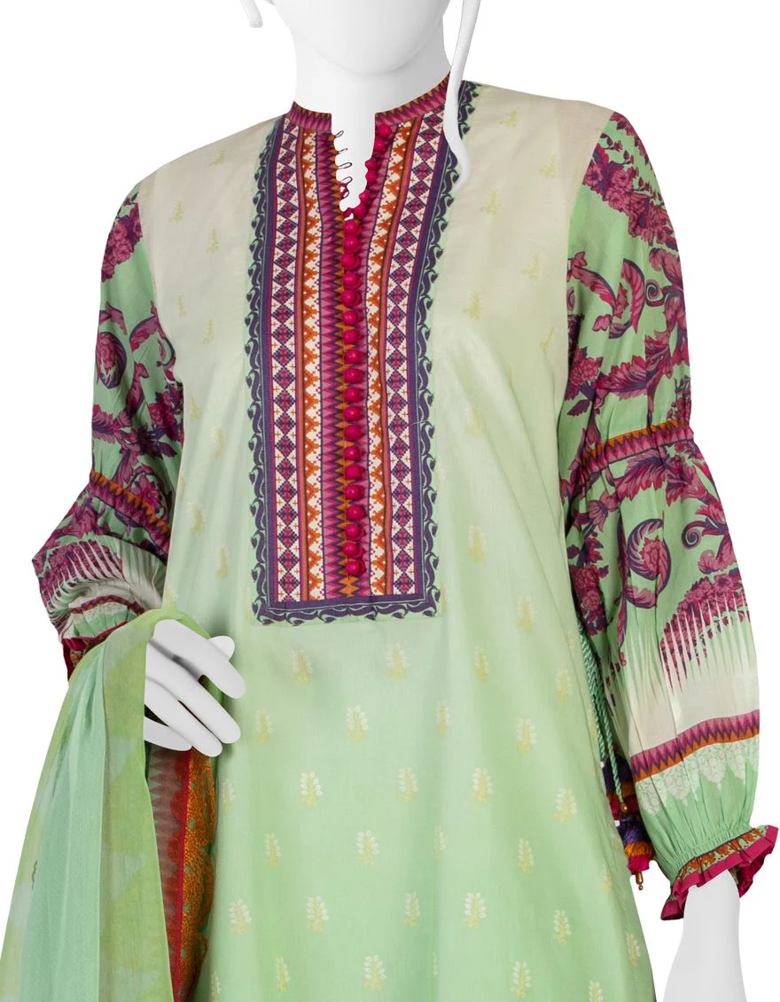 GREEN LAWN 3PC STITCHED | JLAWN-S-US-22-032/S FINE PINE - Image 2