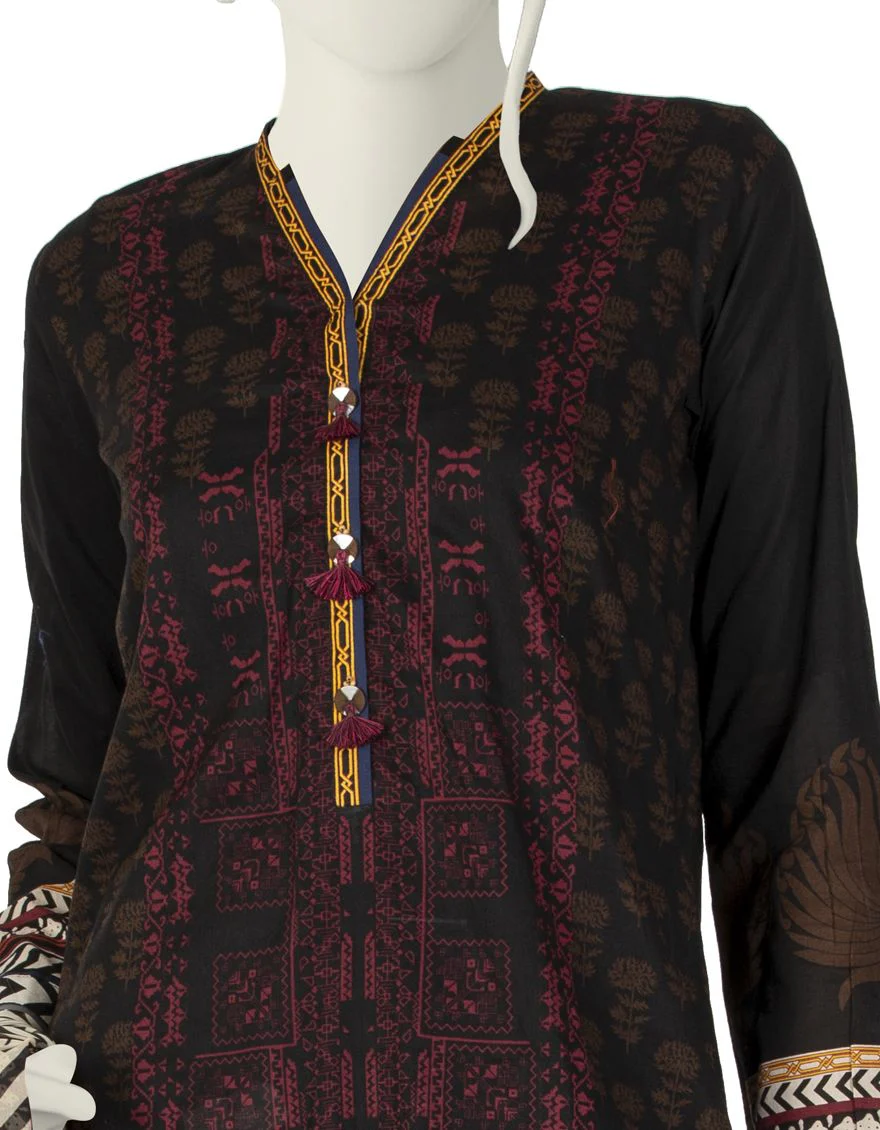 BLACK LAWN 3PC STITCHED | JLAWN-S-US-22-033/S PANKHARI - Image 3