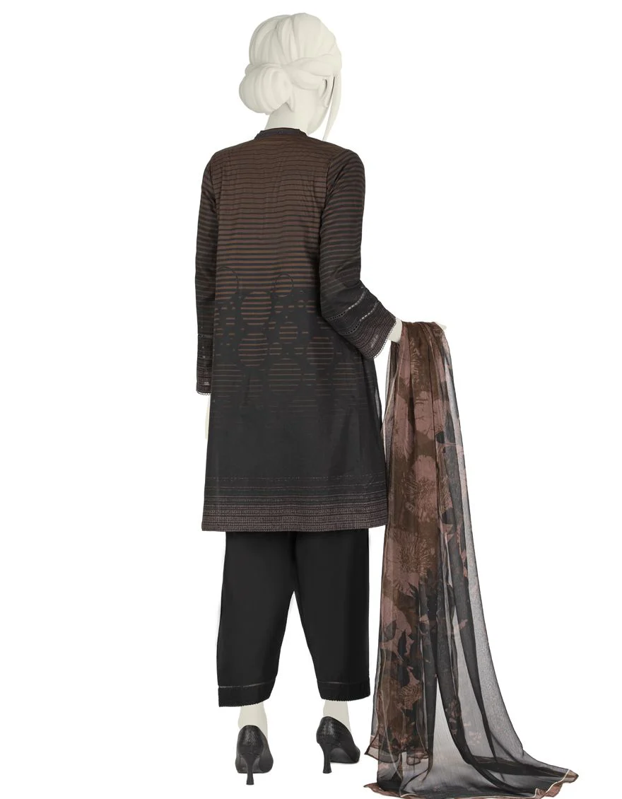 NOIR LAWN 3PC STITCHED | JLAWN-S-US-22-037/S NOIR - Image 2
