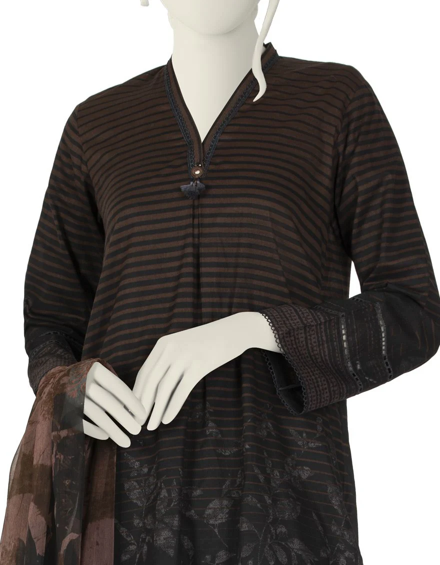 NOIR LAWN 3PC STITCHED | JLAWN-S-US-22-037/S NOIR - Image 3