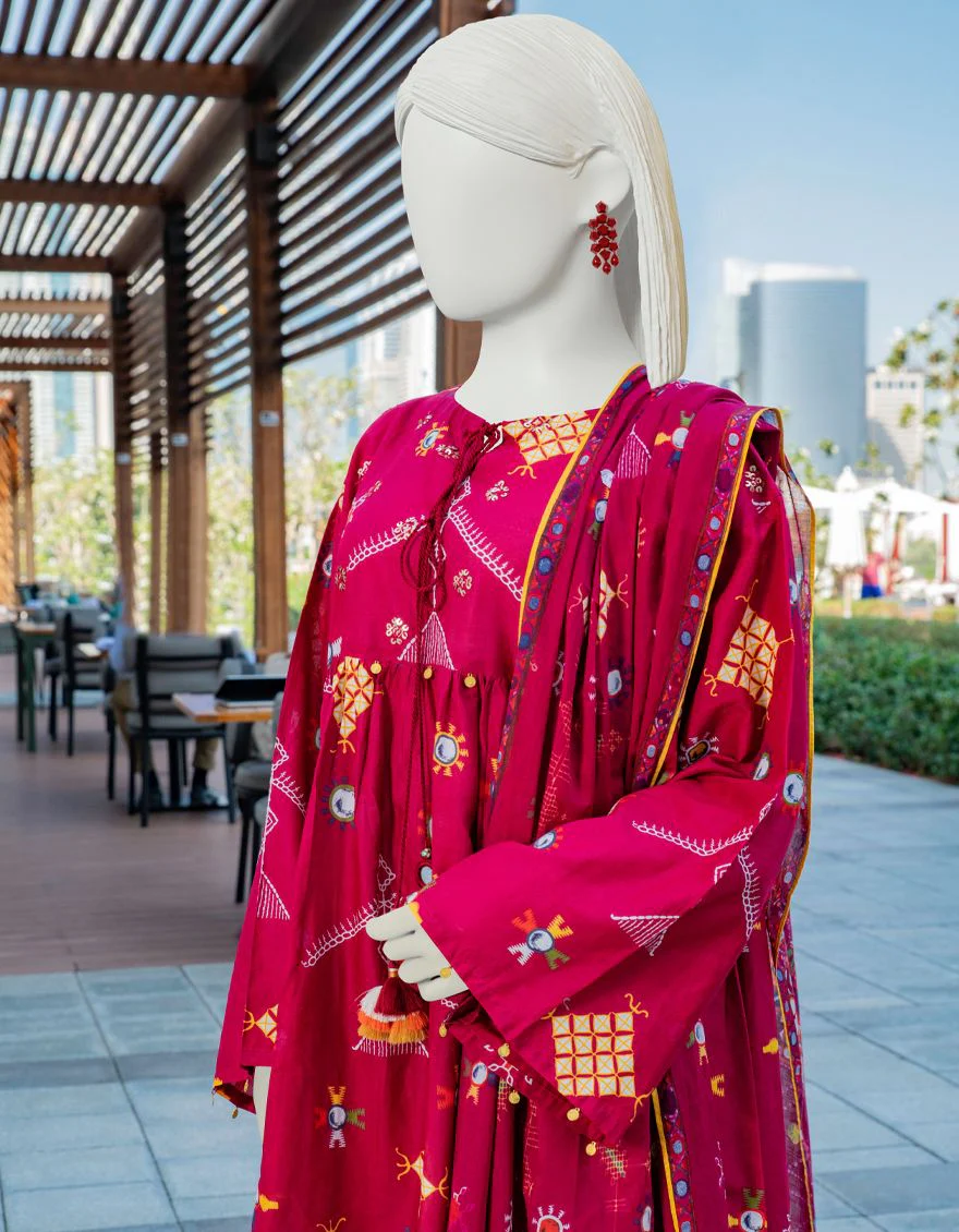MAROON LAWN 3PC UNSTITCHED | JLAWN-S-US-22-038 LAYI - Image 2