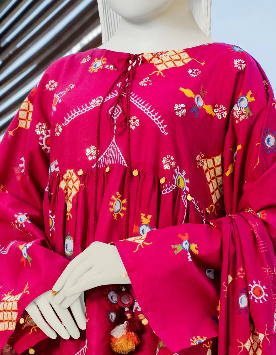 MAROON LAWN 3PC UNSTITCHED | JLAWN-S-US-22-038 LAYI - Image 4