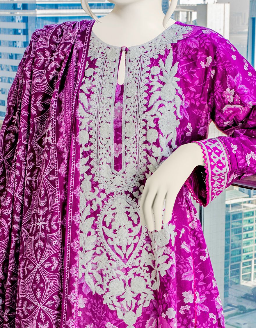 PURPLE LAWN 3PC UNSTITCHED | JLAWN-S-US-22-040 KAITO - Image 5