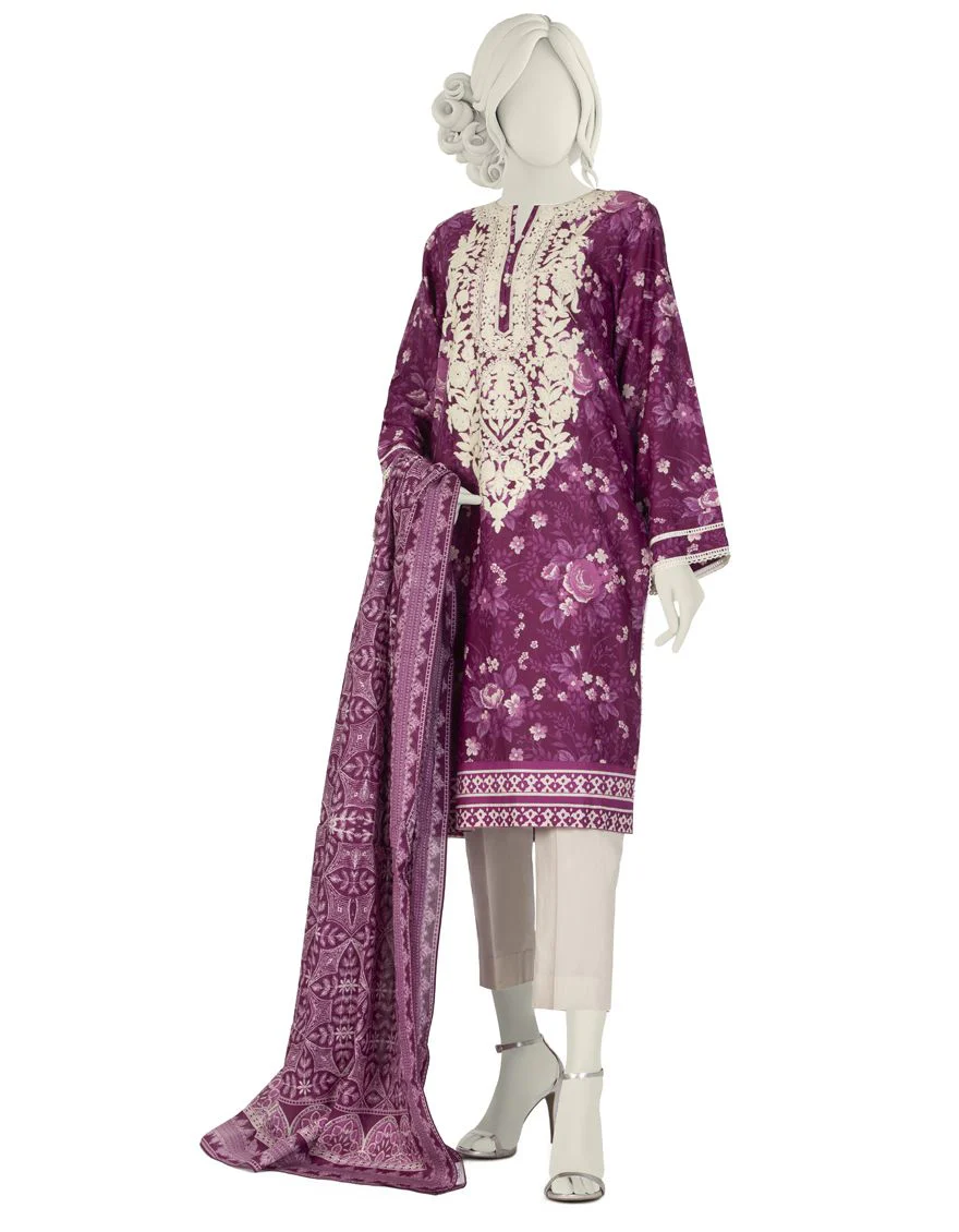 PURPLE LAWN 3PC STITCHED | JLAWN-S-US-22-040/S KAITO