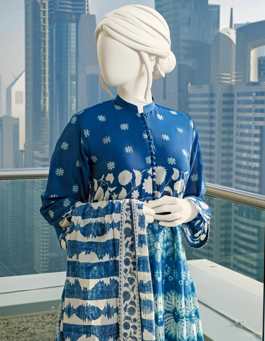 BLUE LAWN 3PC STITCHED | JLAWN-S-US-22-043/S NOOR - Image 2