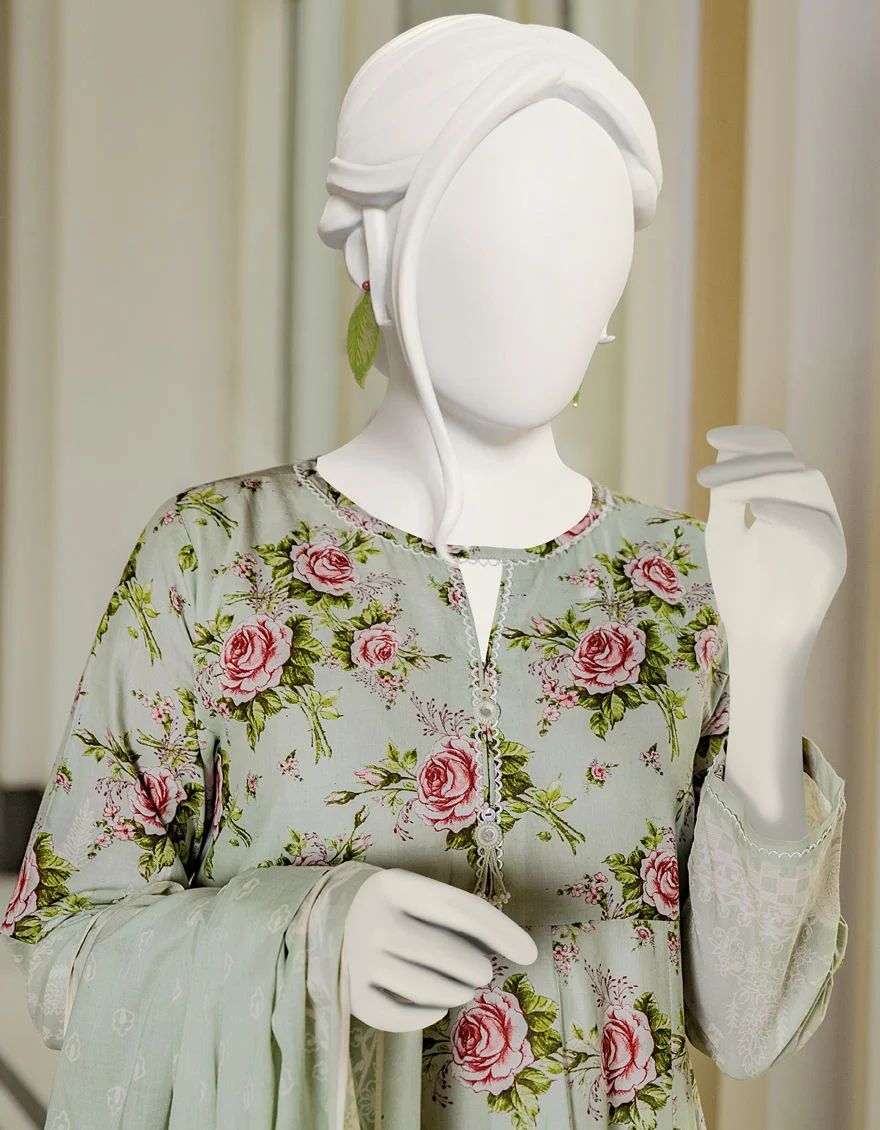 GREEN LAWN 3PC STITCHED | JLAWN-S-US-22-046/S AREZU - Image 3