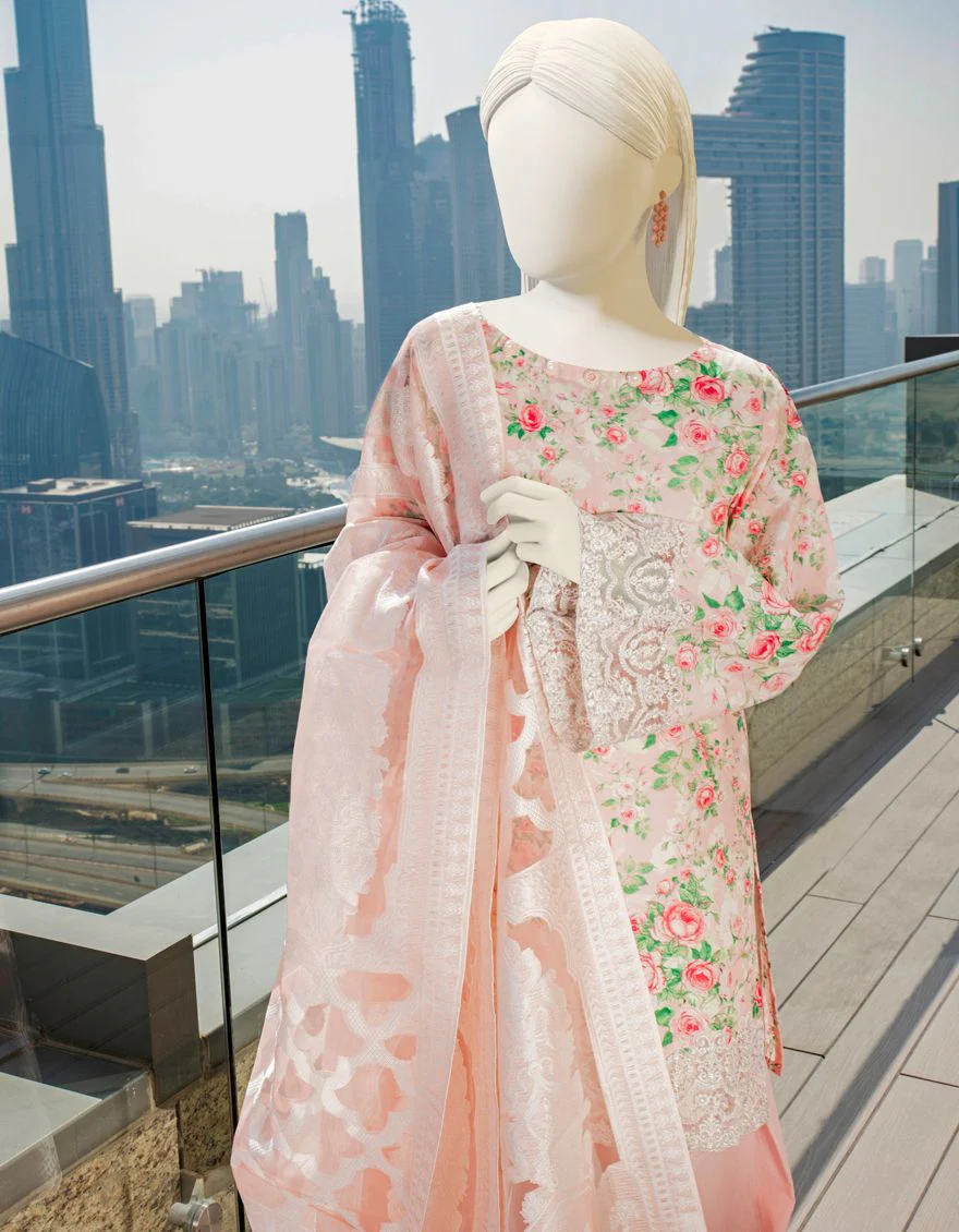 PINK LAWN 3PC UNSTITCHED | JLAWN-S-US-22-047 MEHTAB - Image 4