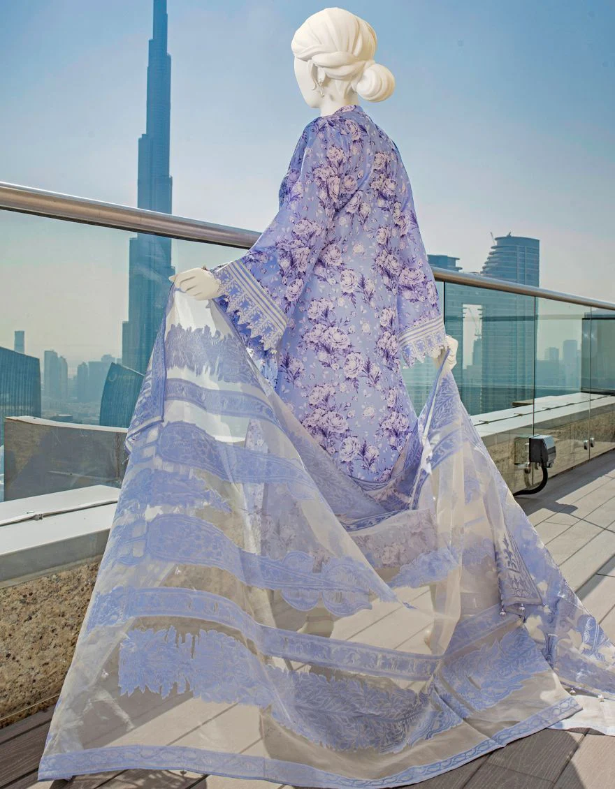 PURPLE 3PC UNSTITCHED | JLAWN-S-US-22-048 ARAM - Image 3