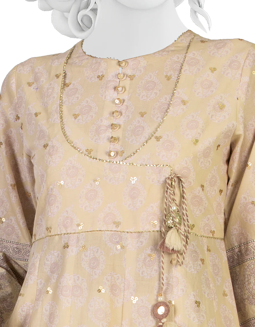 BEIGE LAWN 3PC STITCHED | JLAWN-S-US-22-050/S TREFLE - Image 2