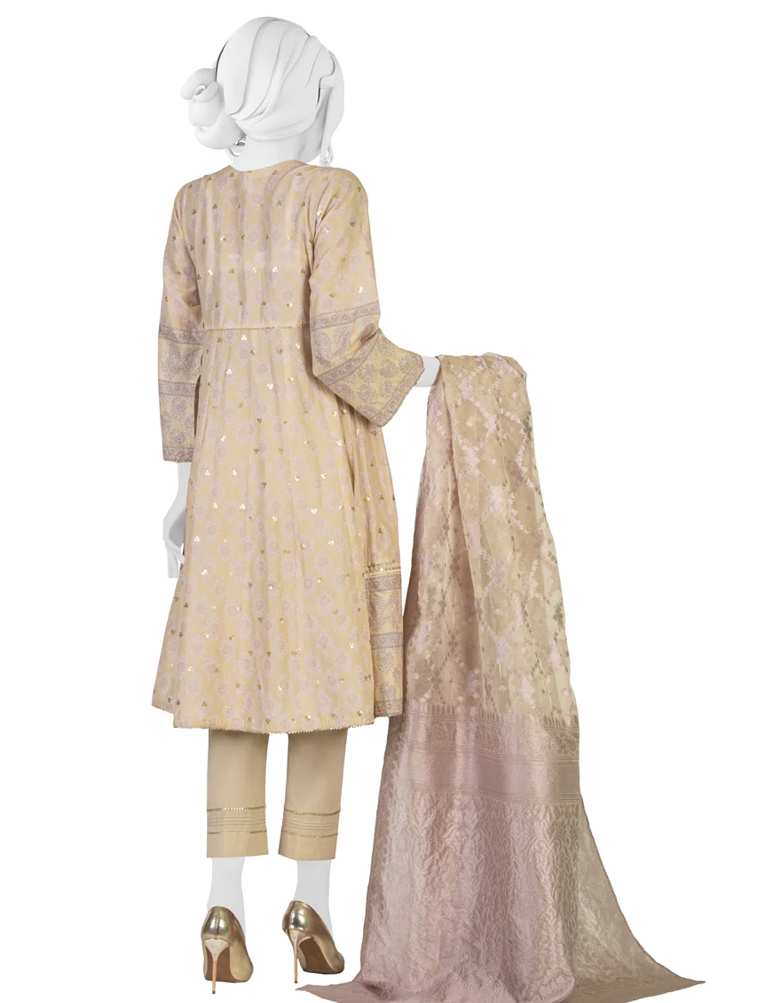 BEIGE LAWN 3PC STITCHED | JLAWN-S-US-22-050/S TREFLE - Image 3