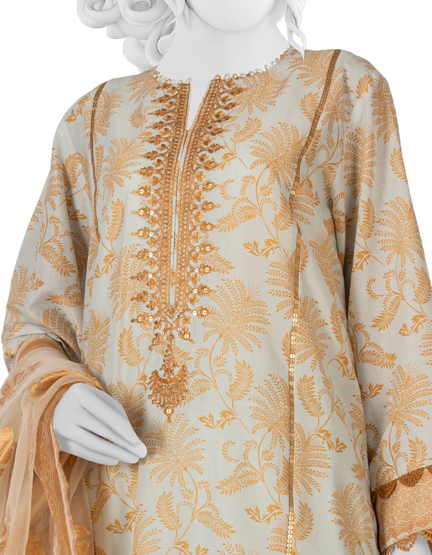 ORANGE 3PC UNSTITCHED | JLAWN-S-US-22-051 ALLIUM - Image 2