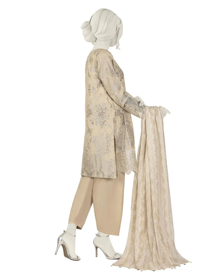 BEIGE JACQUARD 3PC STITCHED | JLAWN-S-US-22-053/S SOUL TREE - Image 2