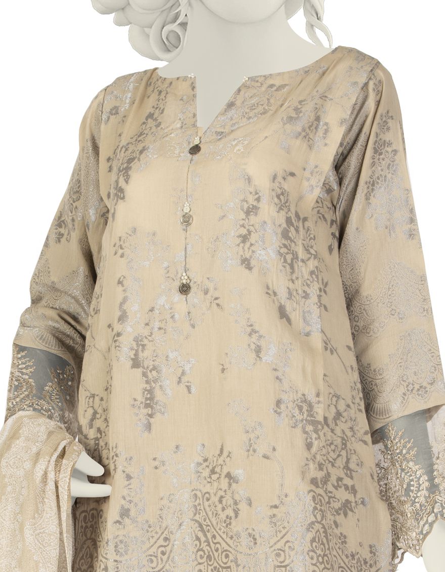 BEIGE JACQUARD 3PC STITCHED | JLAWN-S-US-22-053/S SOUL TREE - Image 3