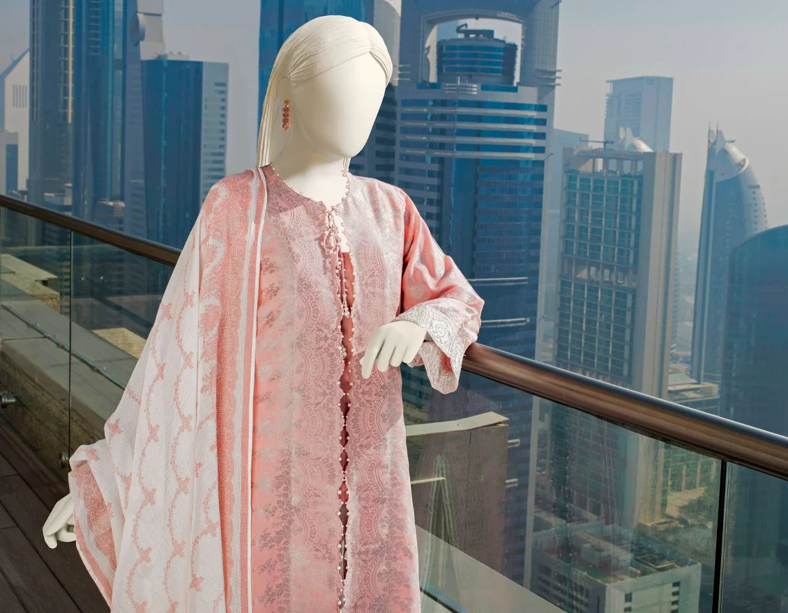 PINK LAWN 3PC UNSTITCHED | JLAWN-S-US-22-054 NICHA K - Image 2