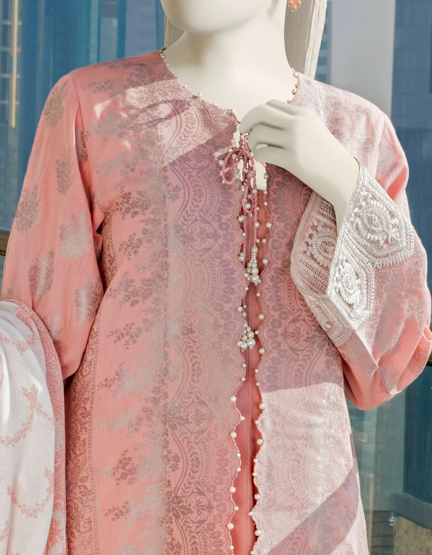 PINK LAWN 3PC UNSTITCHED | JLAWN-S-US-22-054 NICHA K - Image 3