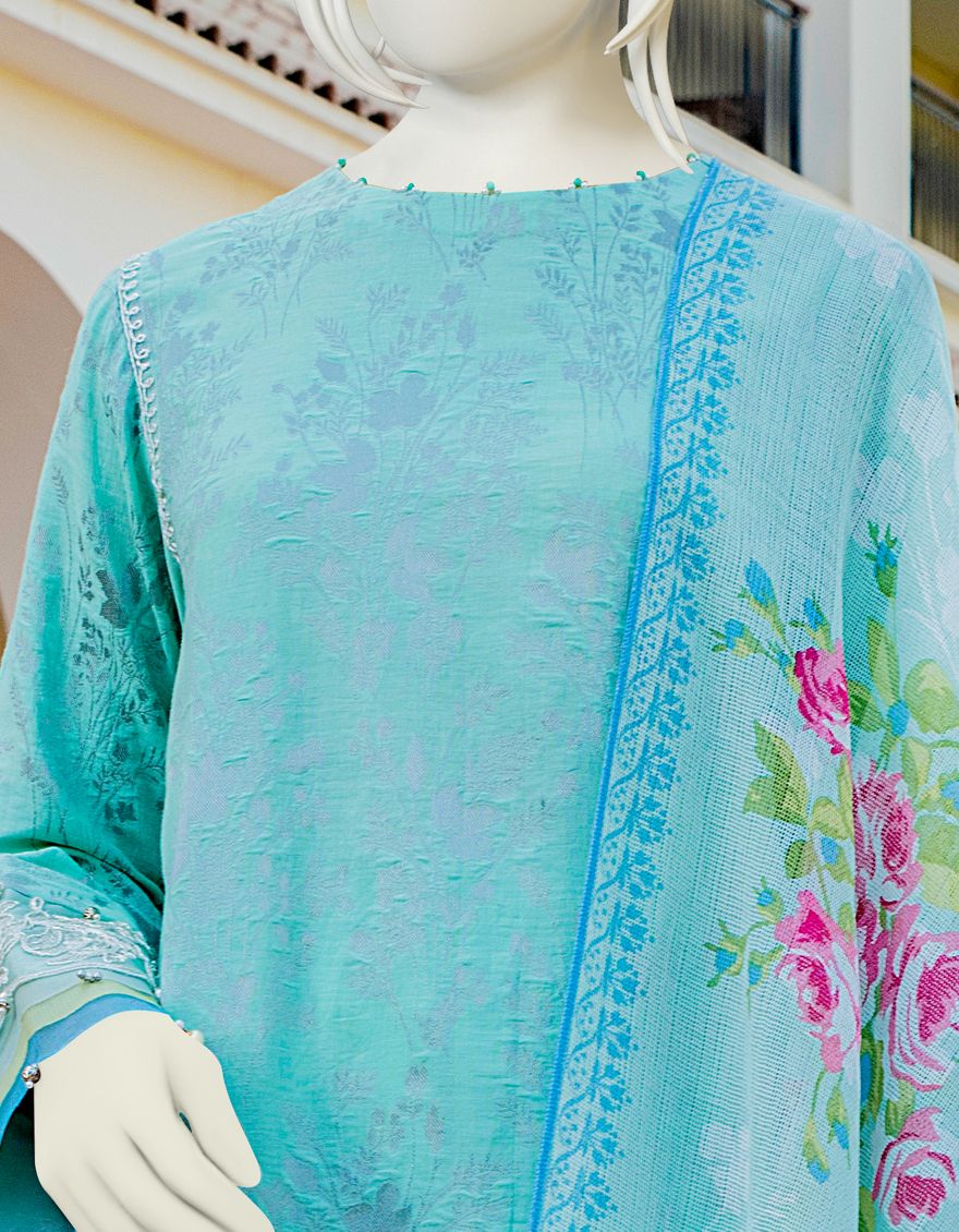 SEA GREEN LAWN 3PC UNSTITCHED | JLAWN-S-US-22-055 IMOGEN - Image 3