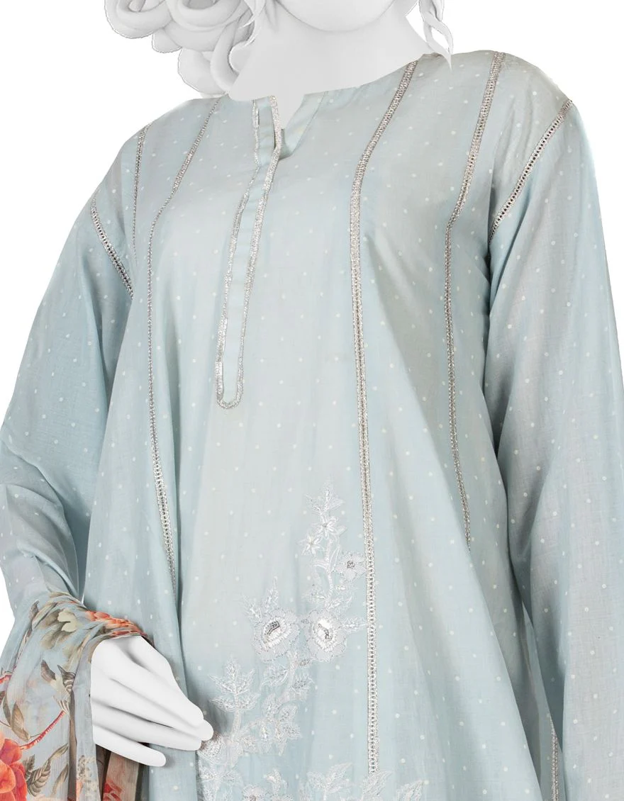 SKY BLUE 3PC UNSTITCHED | JLAWN-S-US-22-059 PACIFYING - Image 2