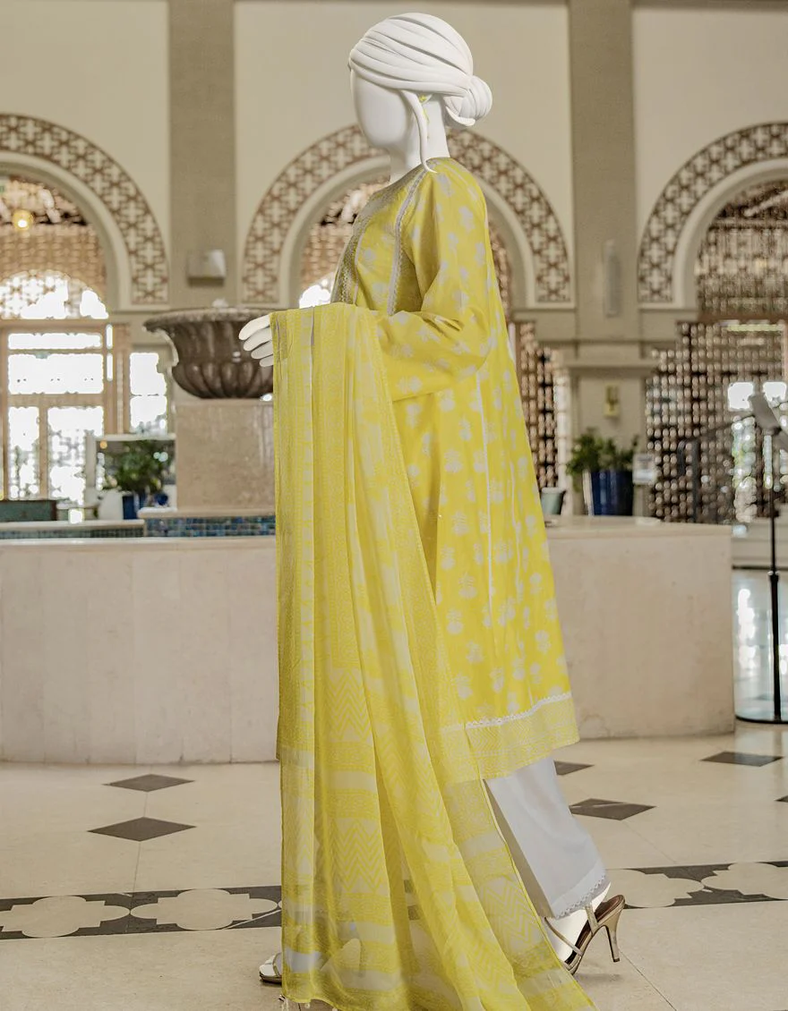 YELLOW LAWN 3PC STITCHED | JLAWN-S-US-22-060/S AKIO - Image 2
