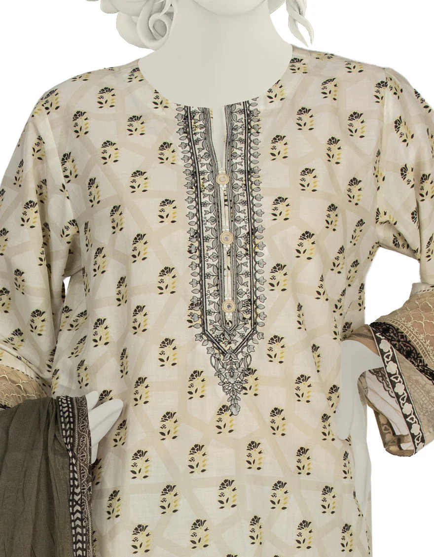 BEIGE LAWN 3PC STITCHED | JLAWN-S-US-22-061/S TURLY ETHNIC - Image 2