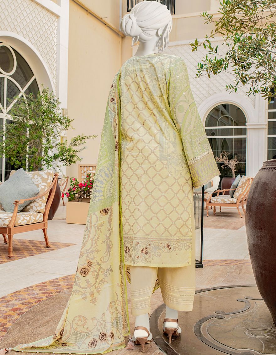 CREAM LAWN 3PC UNSTITCHED | JLAWN-S-US-22-063 ASIL - Image 2