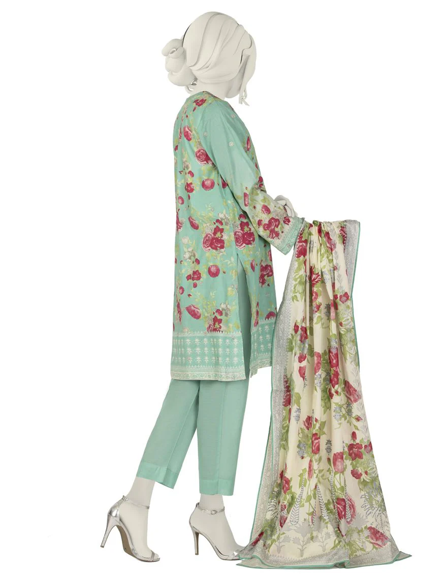 AQUA 3PC STITCHED | JLAWN-S-US-22-064/S RAINA - Image 2