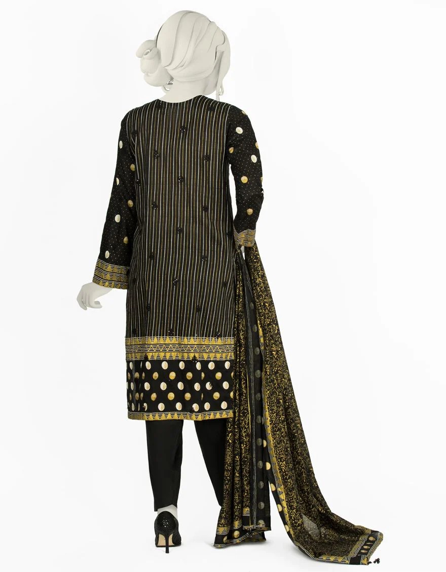 BLACK 3PC STITCHED | JLAWN-S-US-22-065/S TEHZEEB - Image 2
